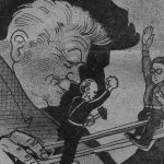 Карикатура Игрушка большого Карлиса из газеты Aizkulises 1933 год