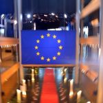 Флаг Евросоюза в здании СЕ в Страсбурге