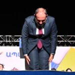 Никол Пашинян во время предвыбрного митинга