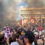 Антиковидные протесты в Вильнюсе