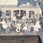 Роспись Владимира Овчинникова на стене в Боровске