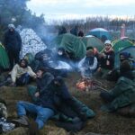 Беженцы на границе Белоруссии и Польши