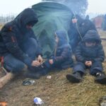 Дети-беженцы на белорусско-польской границе