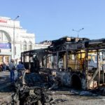 После бомбёжки Донецка